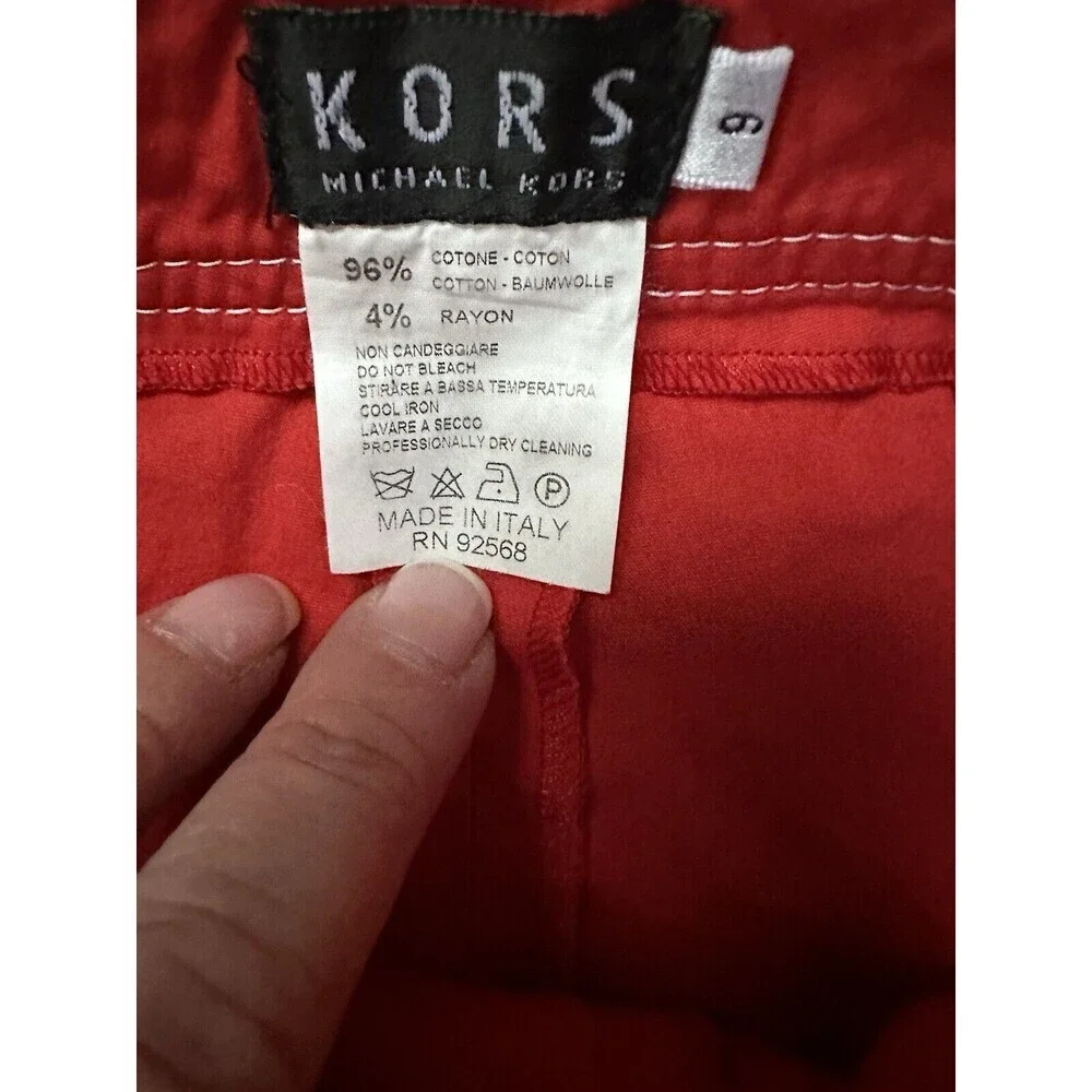 Michael Kors Y2K Vintage Red Skater Pants Size 9 Made‎ In Italy RN92568 Flaw